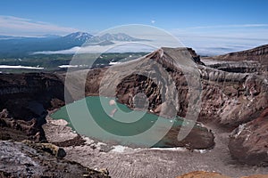 The beautiful crater lake in Gorely VolcanoÃ¢â¬â¢s crater photo
